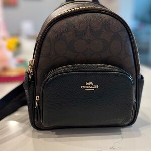 Coach Mini Signature Brown and Black Backpack